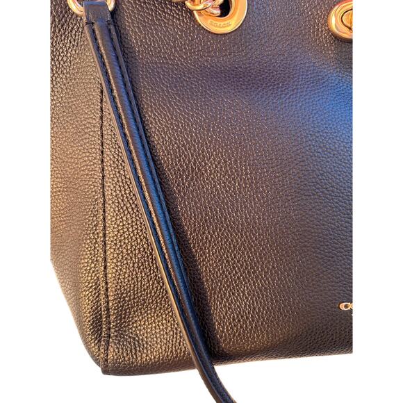 Coach Turnlock Chain Tote – Chic Polished Pebble Leather Handbag - Picture 8 of 11